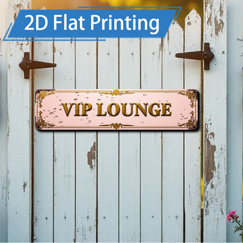 Home Bar Lounge - 2D-Flachbild – Vintage-Rosa-VIP-Lounge-Metallschild mit einem exquisiten