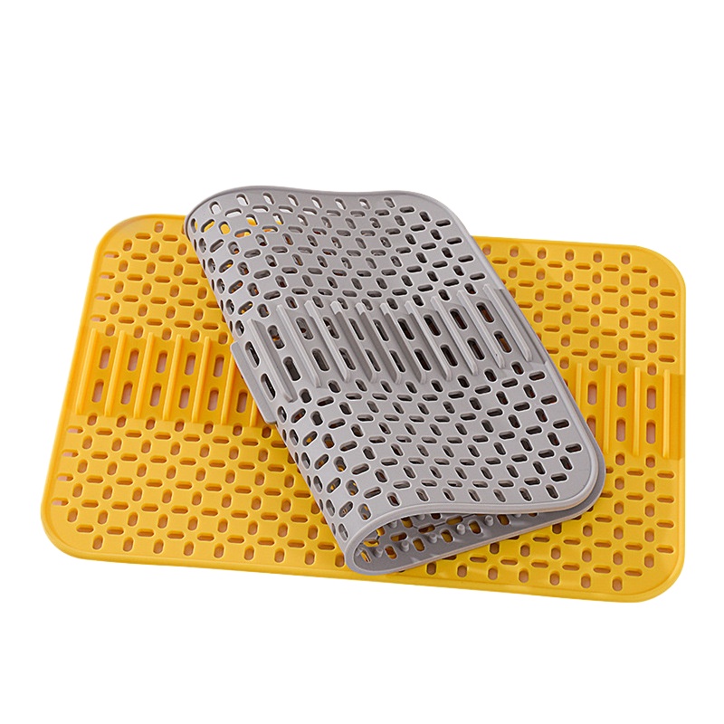 Bar Mat Rubber - Küchen-Ablaufmatte aus Silikon, Hohle Ablaufmatte für