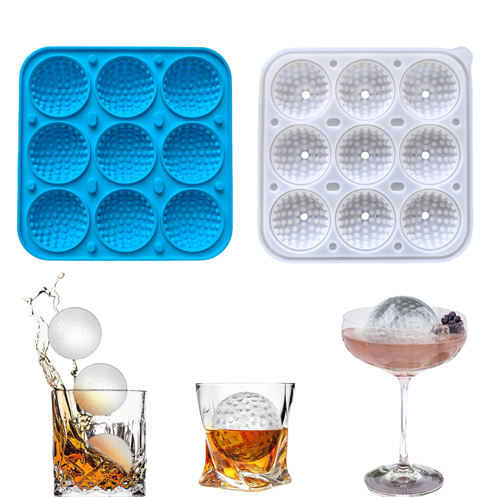 Ice Mold Sphere - Golfball mit 9 Mulden und Deckel